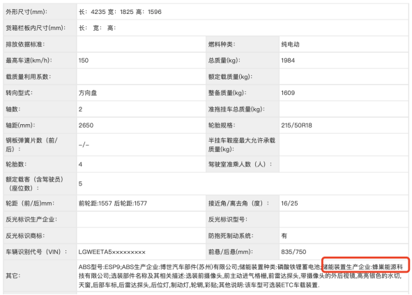 获得10余款新能源车型公告 蜂巢能源产品外销加速