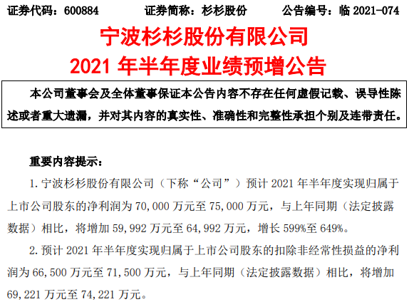 杉杉股份公告