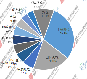 2020年中国微型电动汽车配套动力电池企业TOP10市场份额