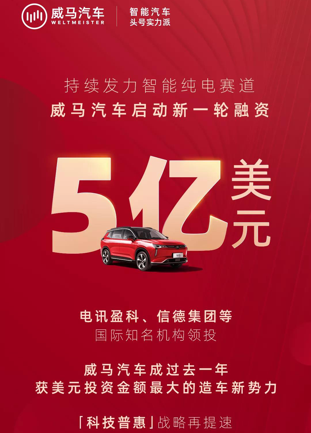 威马汽车再度融资5亿美元 何鸿燊、李嘉诚家族企业领投