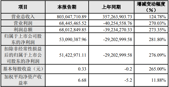 丰元股份2021年度主要财务数据和指标（单位：元）