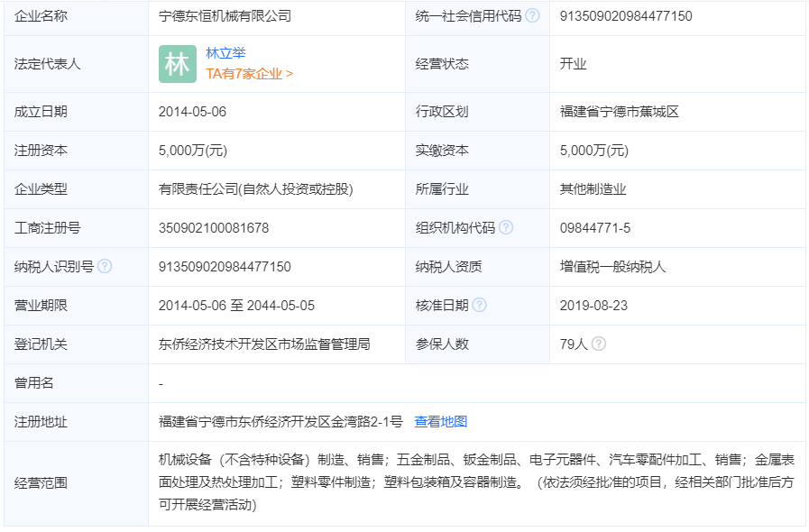 宁德东恒机械有限公司 宁德东恒机械有限公司