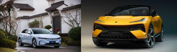 东风岚图追光(左)与吉利路特斯ELETRE(右)是2023年备受市场关注的“明星”车型 东风岚图追光(左)与吉利路特斯ELETRE(右)是2023年备受市场关注的“明星”车型