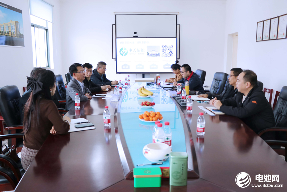 中国电池新能源产业链调研团一行参观考察中天新能