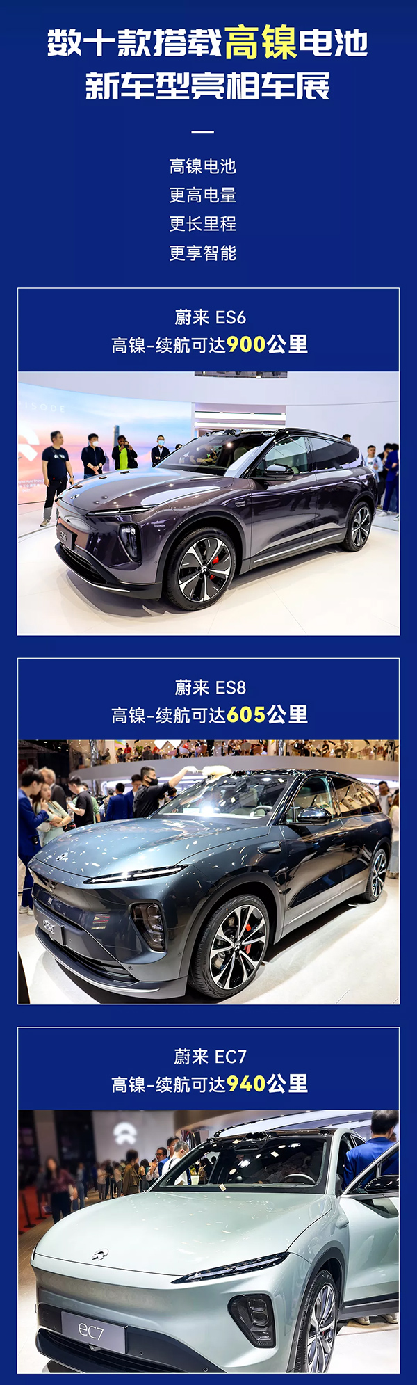 搭载高镍三元电池 上海车展数十款新车全球首发亮相