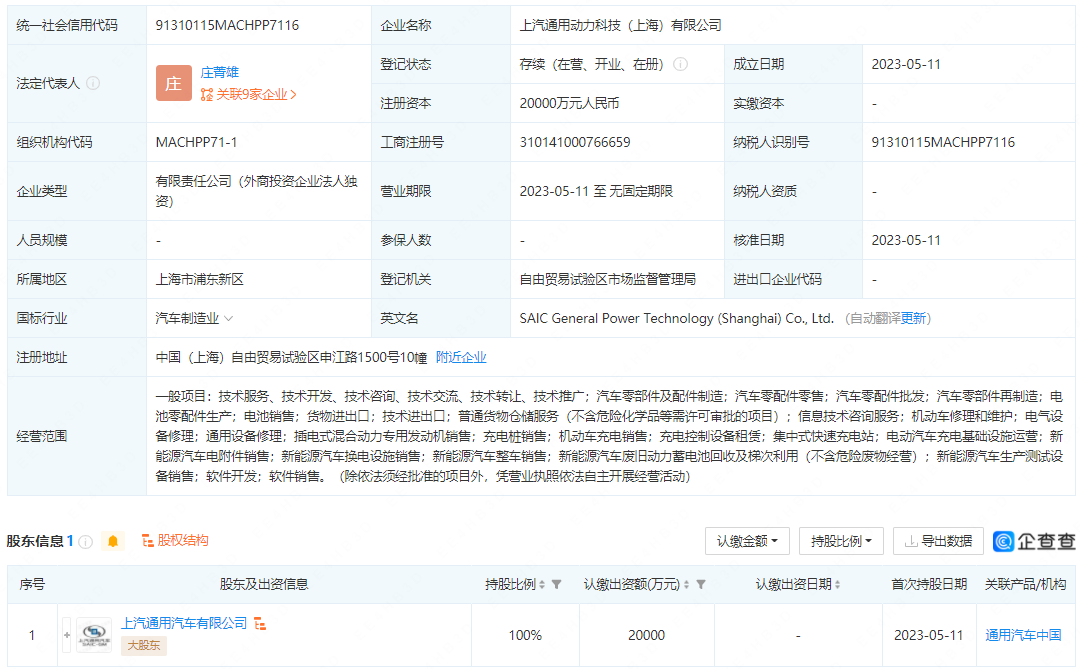 上汽通用动力科技（上海）有限公司