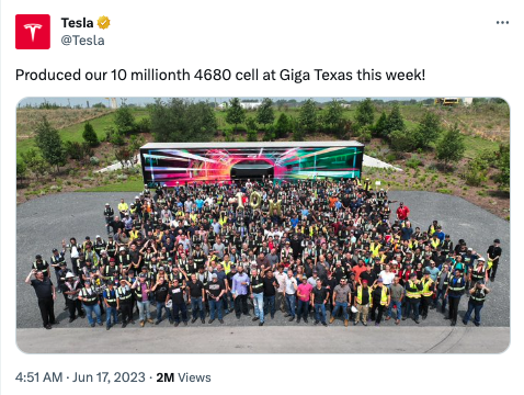 特斯拉得州工厂已生产1000万个4680电芯,松下与LG进展如何? 特斯拉得州工厂已生产1000万个4680电芯,松下与LG进展如何?