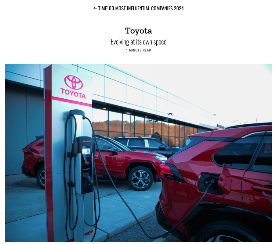 丰田(图片来源:《时代》周刊) 丰田(图片来源:《时代》周刊)