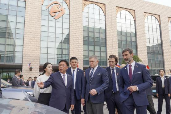 董事长李缜向菲佐总理介绍中国新能源汽车