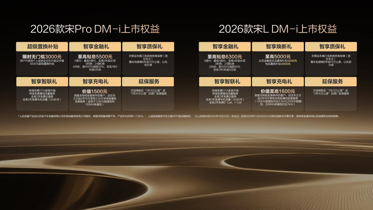 9.98万起，2026款宋L DM-i上市，纯电续航200km，标配云辇C！