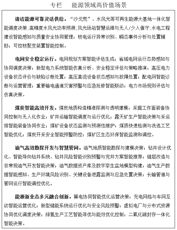 能源领域高价值应用场景 能源领域高价值应用场景